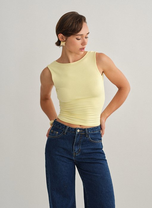 Γυναικεία αμάνικη μπλούζα bamboo με ανοιχτή πλάτη