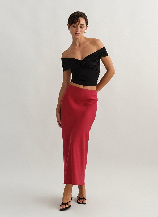 Product: Midi textured skirt