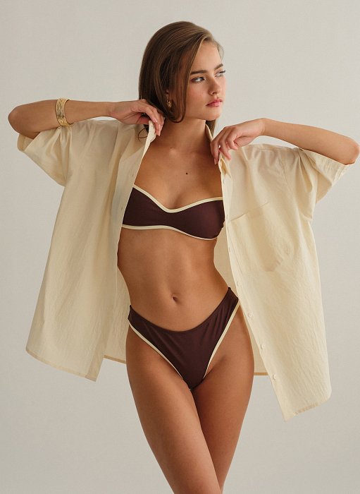 Γυναικείο oversized κοντομάνικο πουκάμισο σε όψη τσαλακωμένου