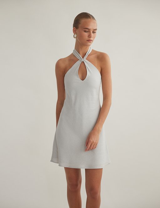 Product: Linen halter openback mini dress