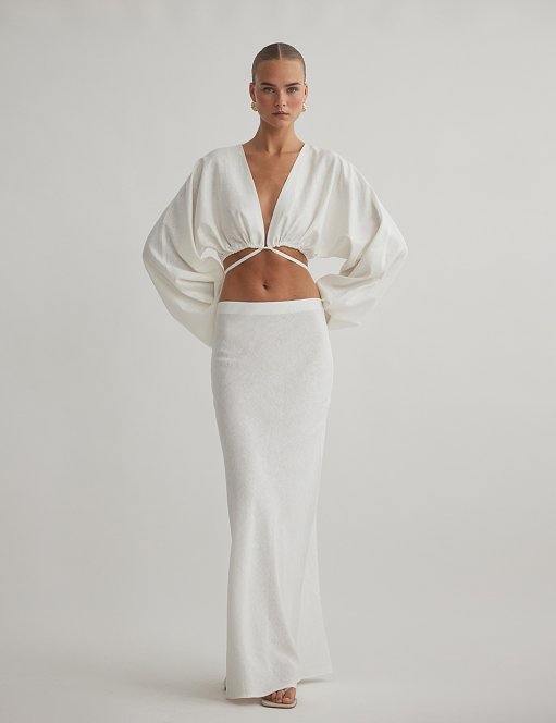 Γυναικεία λινή μακριά φούστα