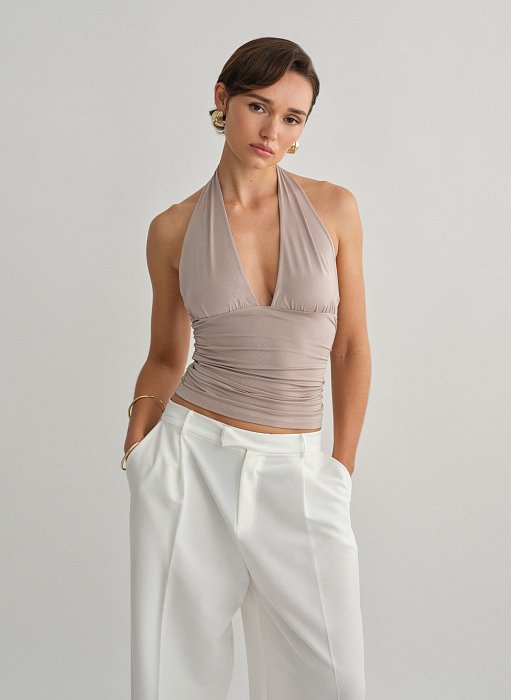 Product: Ruched halter blouse