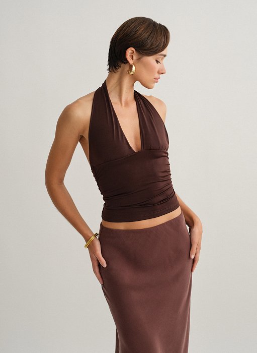 Product: Ruched halter blouse