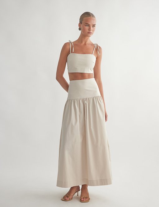 Γυναικεία μακριά φούστα ποπλίνα