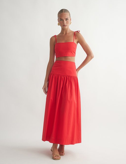 Γυναικεία μακριά φούστα ποπλίνα