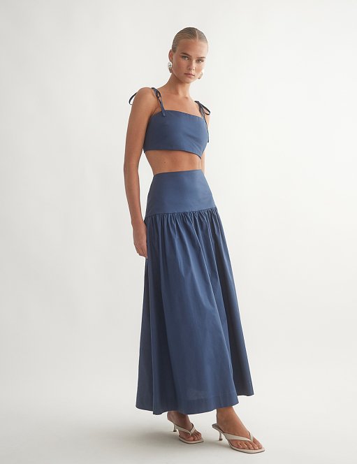 Γυναικεία μακριά φούστα ποπλίνα