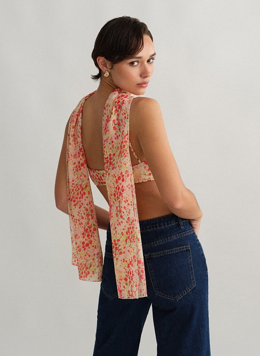 Product: Semi-sheer printed scarf