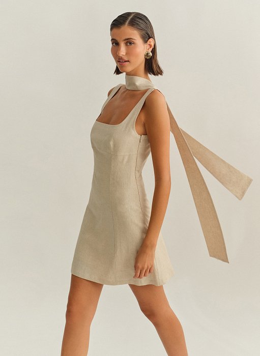 Γυναικείο μακρύ λινό φουλάρι