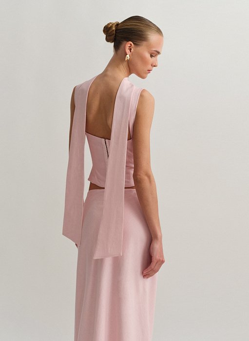 Γυναικείο μακρύ λινό φουλάρι