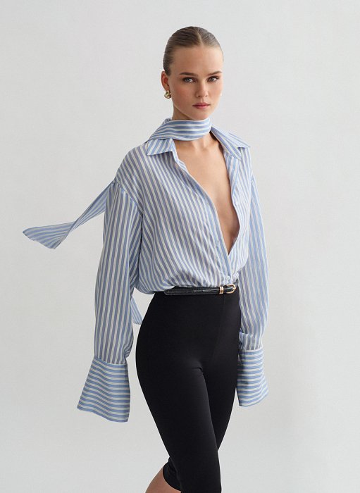 Product: Striped shirt with cuff detail