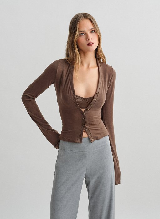 Προϊόν: Μακρυμάνικη ζακέτα με ελαφριά πλέξη