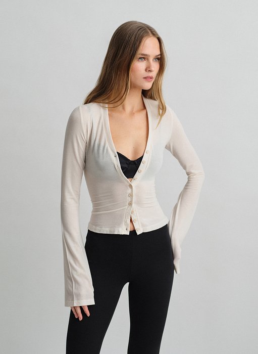 Προϊόν: Μακρυμάνικη ζακέτα με ελαφριά πλέξη