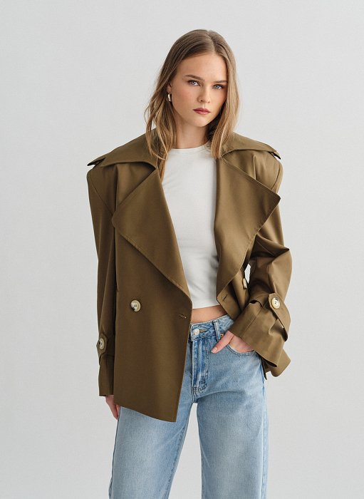 Product: Short trench coat with belt