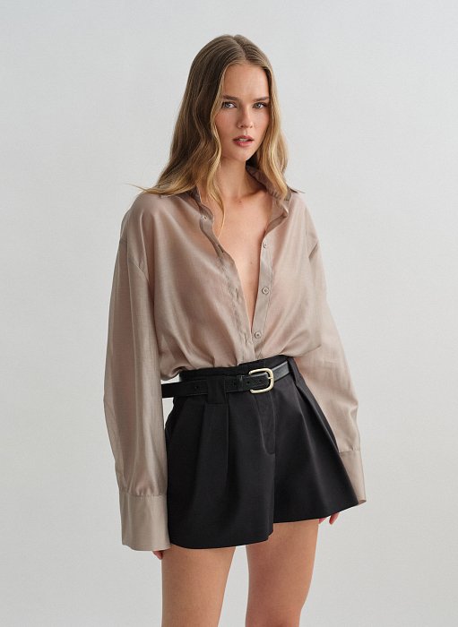 Γυναικείο oversized ημιδιάφανο πουκάμισο