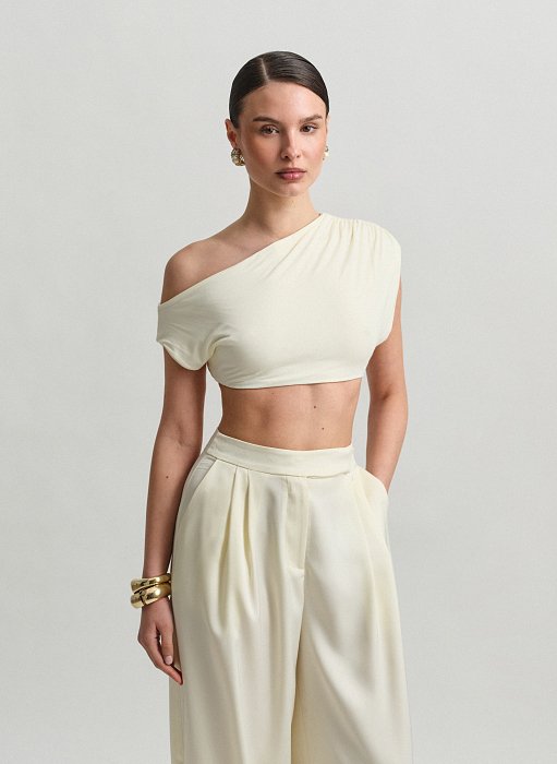 Product: Bamboo one-shoulder crop top