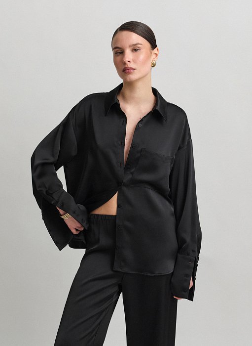 Product: Satin oversized shirt