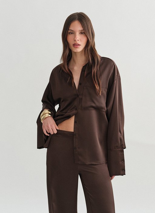 Product: Satin oversized shirt