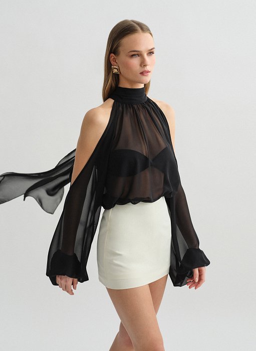 Προϊόν: Ημιδιάφανο cut-out μίνι φόρεμα