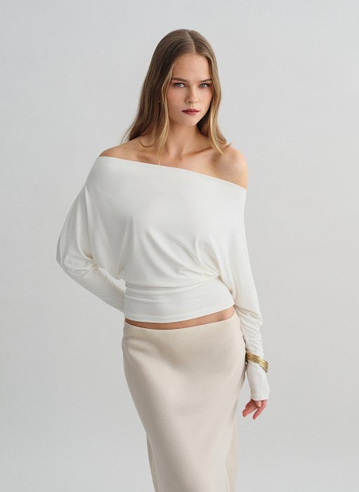 Προϊόν: Μεσάτη off-shoulder μπλούζα bamboo