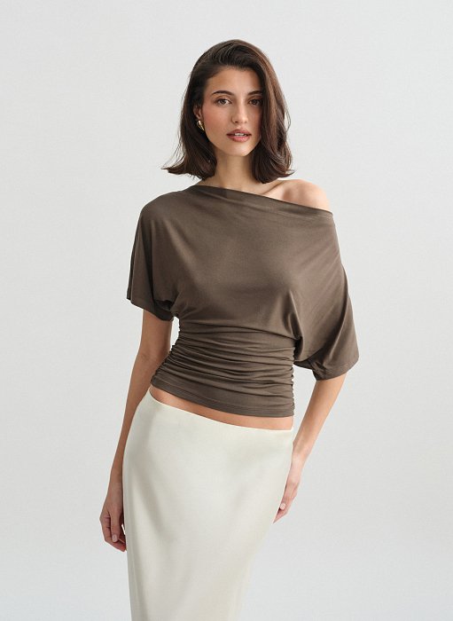 Προϊόν: Μεσάτη one-shoulder μπλούζα bamboo