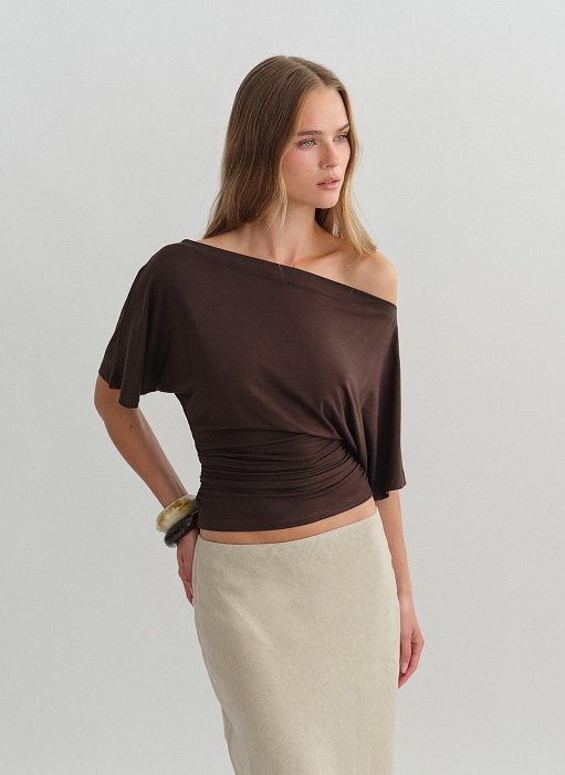 Προϊόν: Μεσάτη one-shoulder μπλούζα bamboo