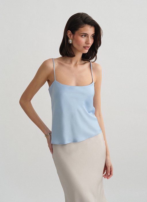 Προϊόν: Σατέν μπλούζα με λεπτές τιράντες