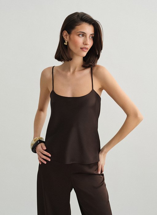 Προϊόν: Σατέν μπλούζα με λεπτές τιράντες