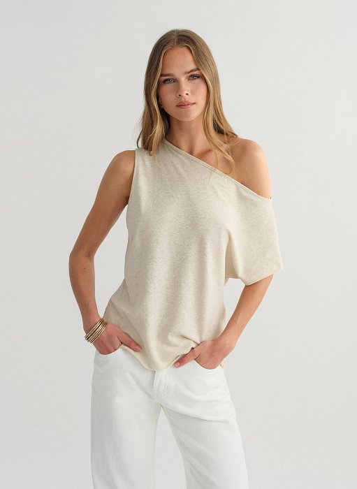 Προϊόν: One-shoulder μπλούζα με ελαφριά πλέξη