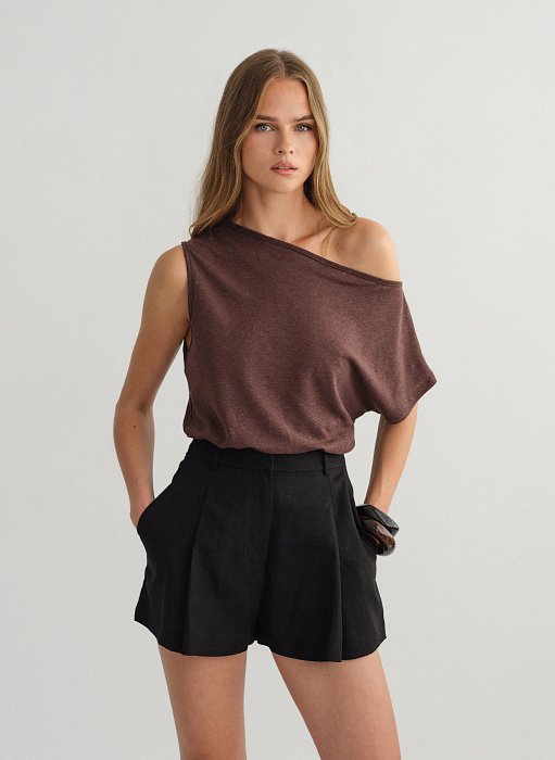 Προϊόν: One-shoulder μπλούζα με ελαφριά πλέξη