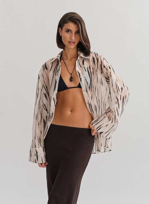 Προϊόν: Ημιδιάφανο πουκάμισο σε zebra print