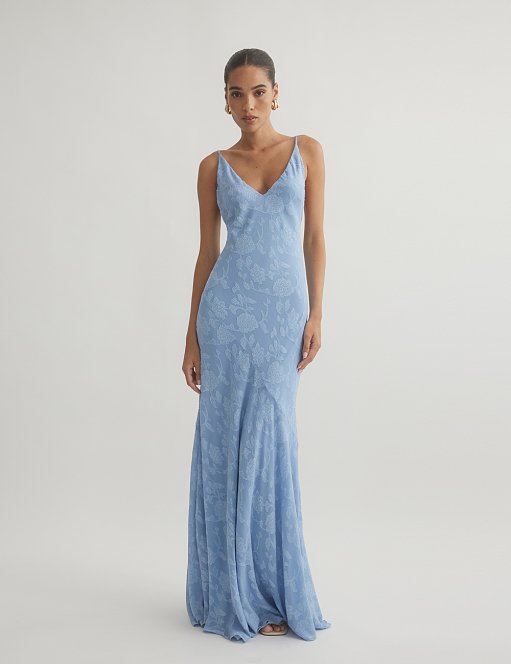 Προϊόν: Μακρύ φόρεμα με ανάγλυφα λουλούδια